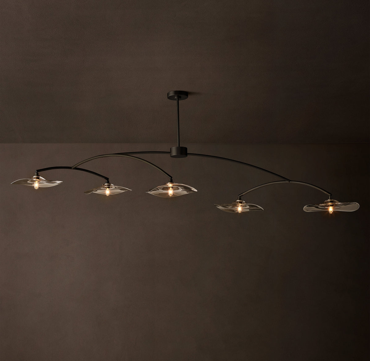 Signature Lily Clear Glass Linear Chandelier – 80" — view 1
