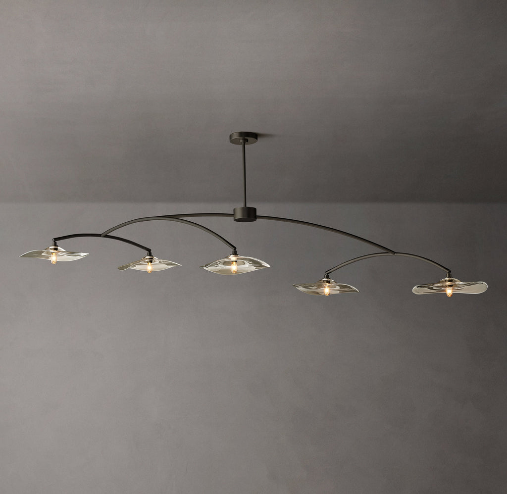 Signature Lily Clear Glass Linear Chandelier – 80" — view 2