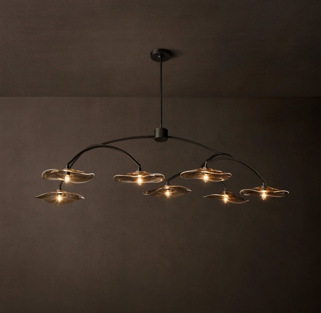 Signature Lily Smoke Glass Round Chandelier – 54" — view 1