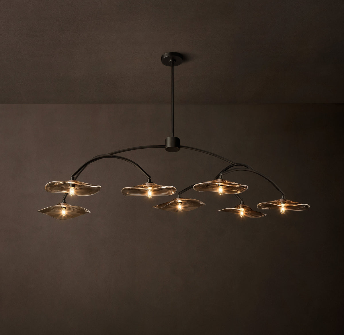 Signature Lily Smoke Glass Round Chandelier – 54" — view 1