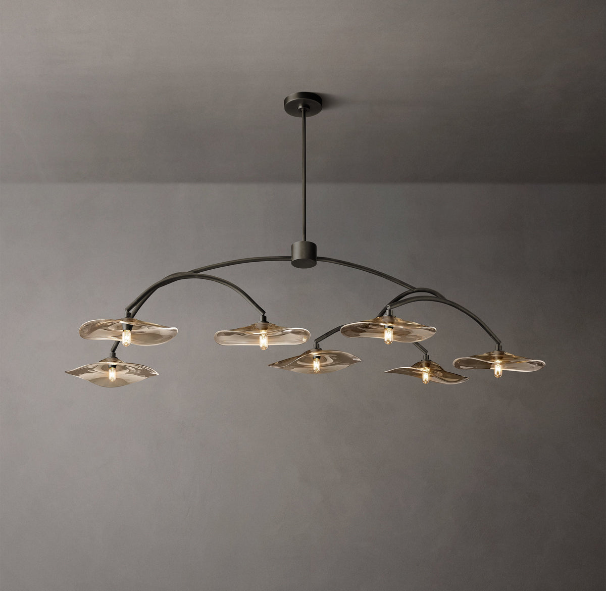 Signature Lily Smoke Glass Round Chandelier – 54" — view 2
