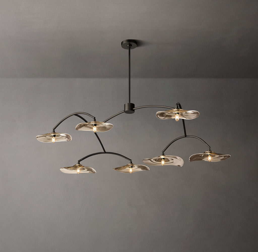 Signature Lily Smoke Glass Round Chandelier – 54" — view 3