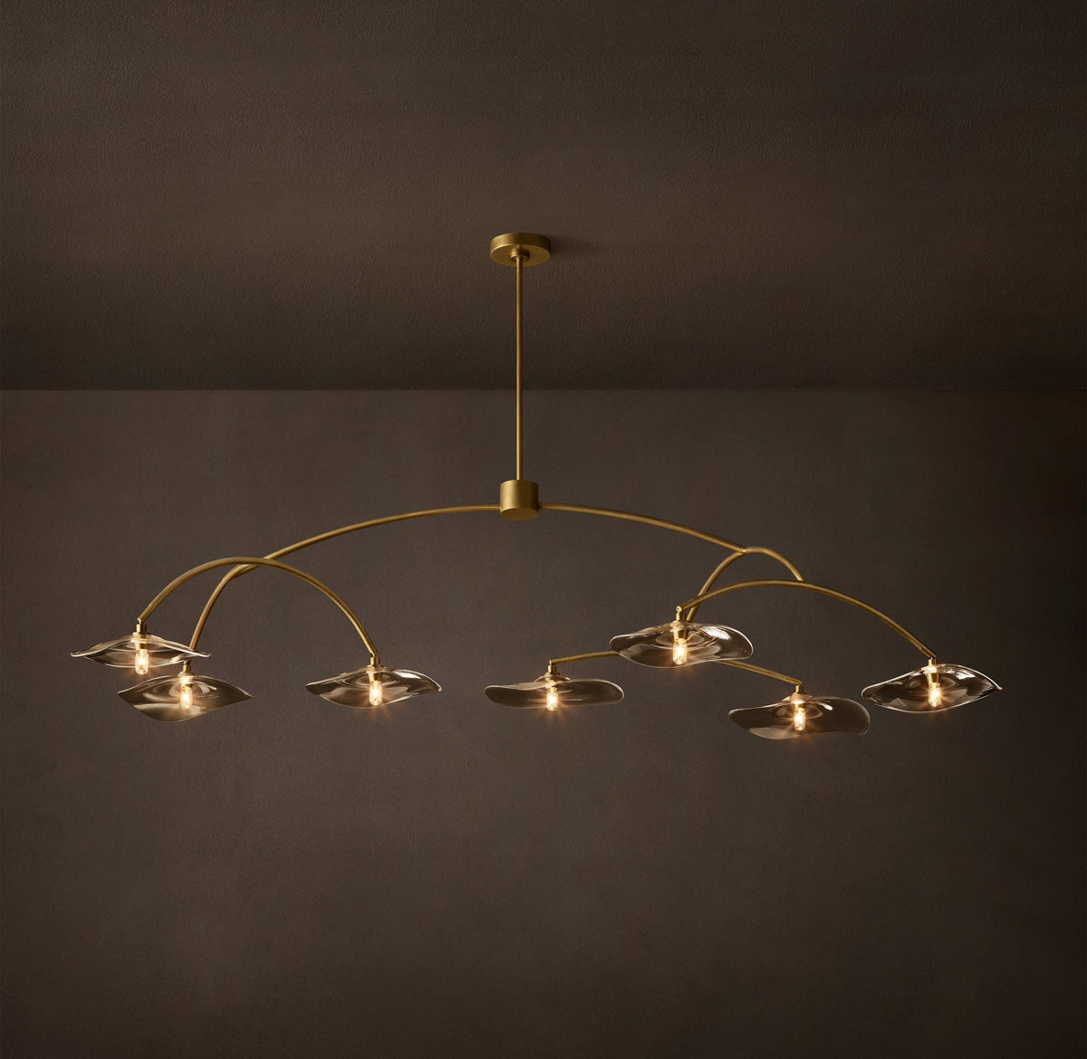 Signature Lily Smoke Glass Round Chandelier – 72" — view 1