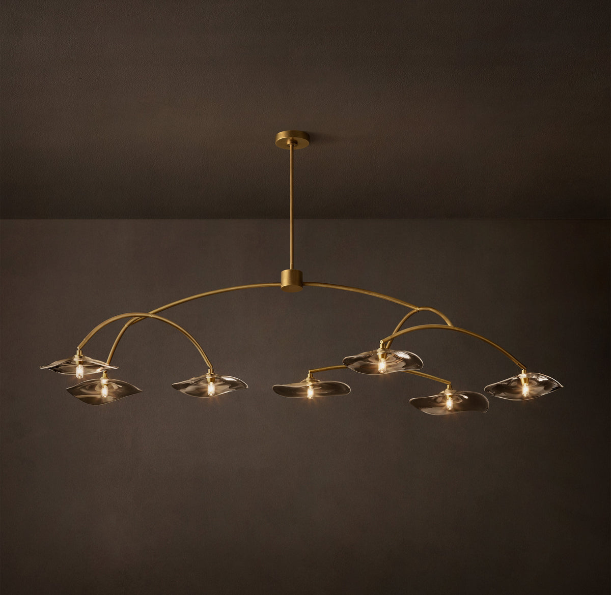 Signature Lily Smoke Glass Round Chandelier – 72" — view 2