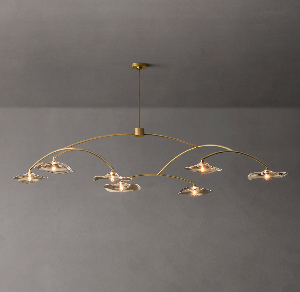 Signature Lily Smoke Glass Round Chandelier – 84" — view 2