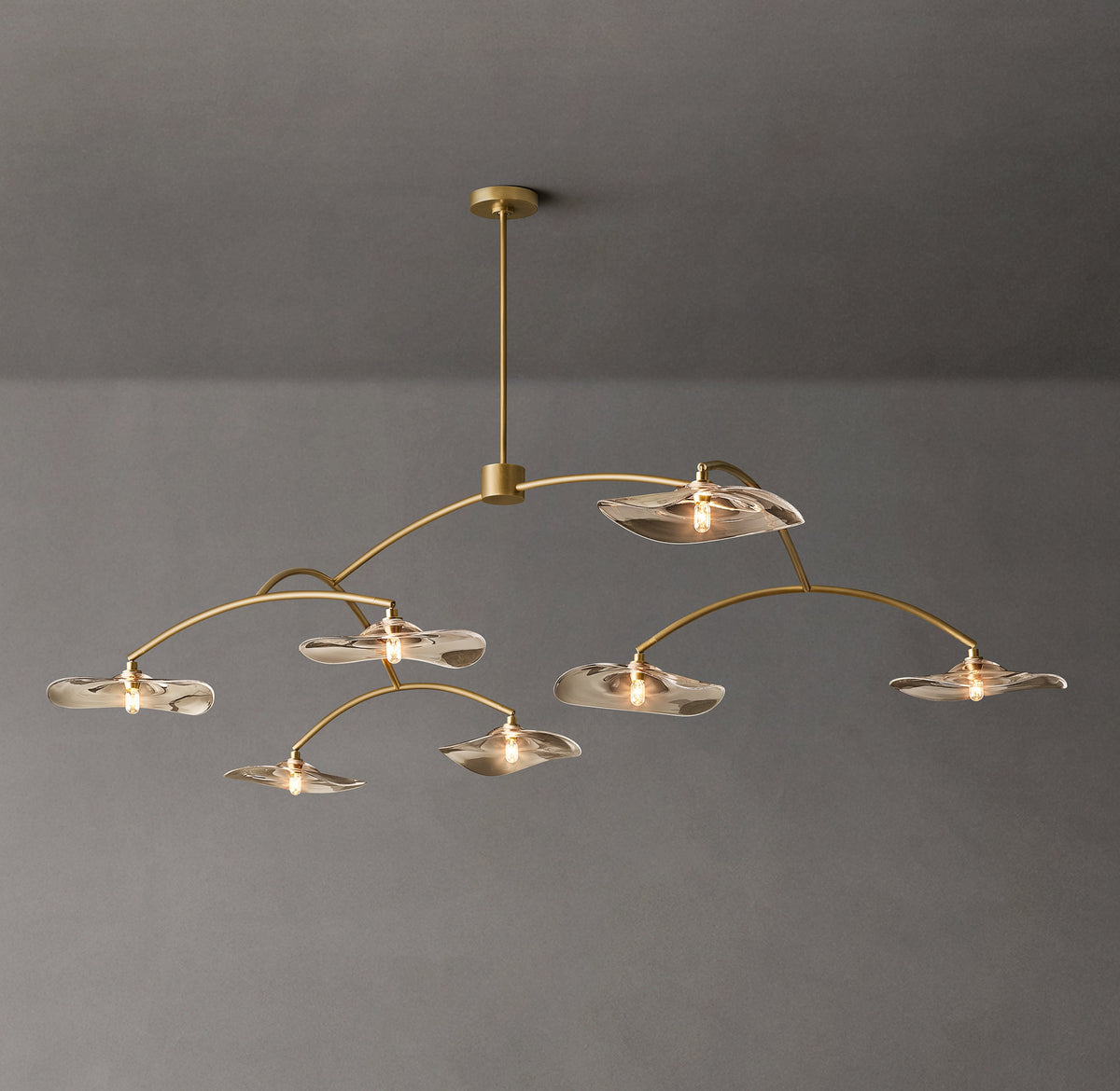Signature Lily Smoke Glass Round Chandelier – 84" — view 3