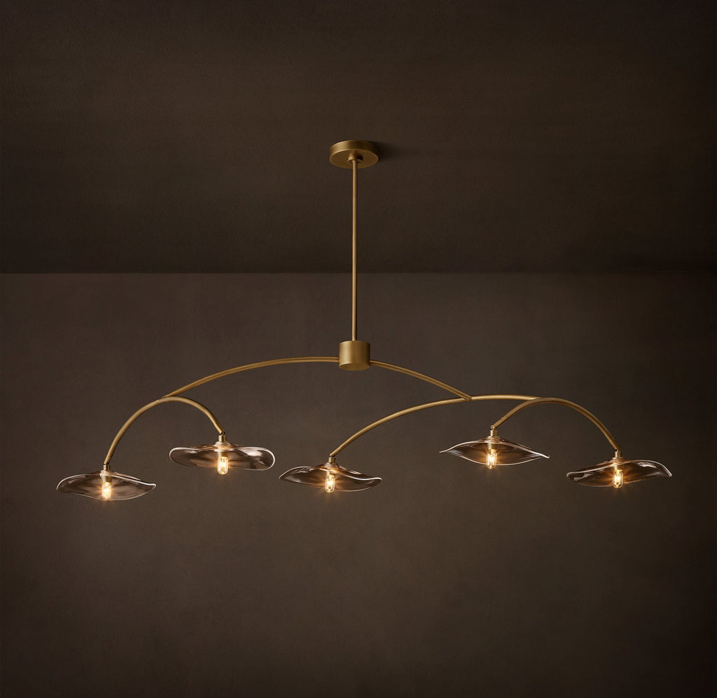 Signature Lily Smoke Glass Linear Chandelier – 60" — view 1