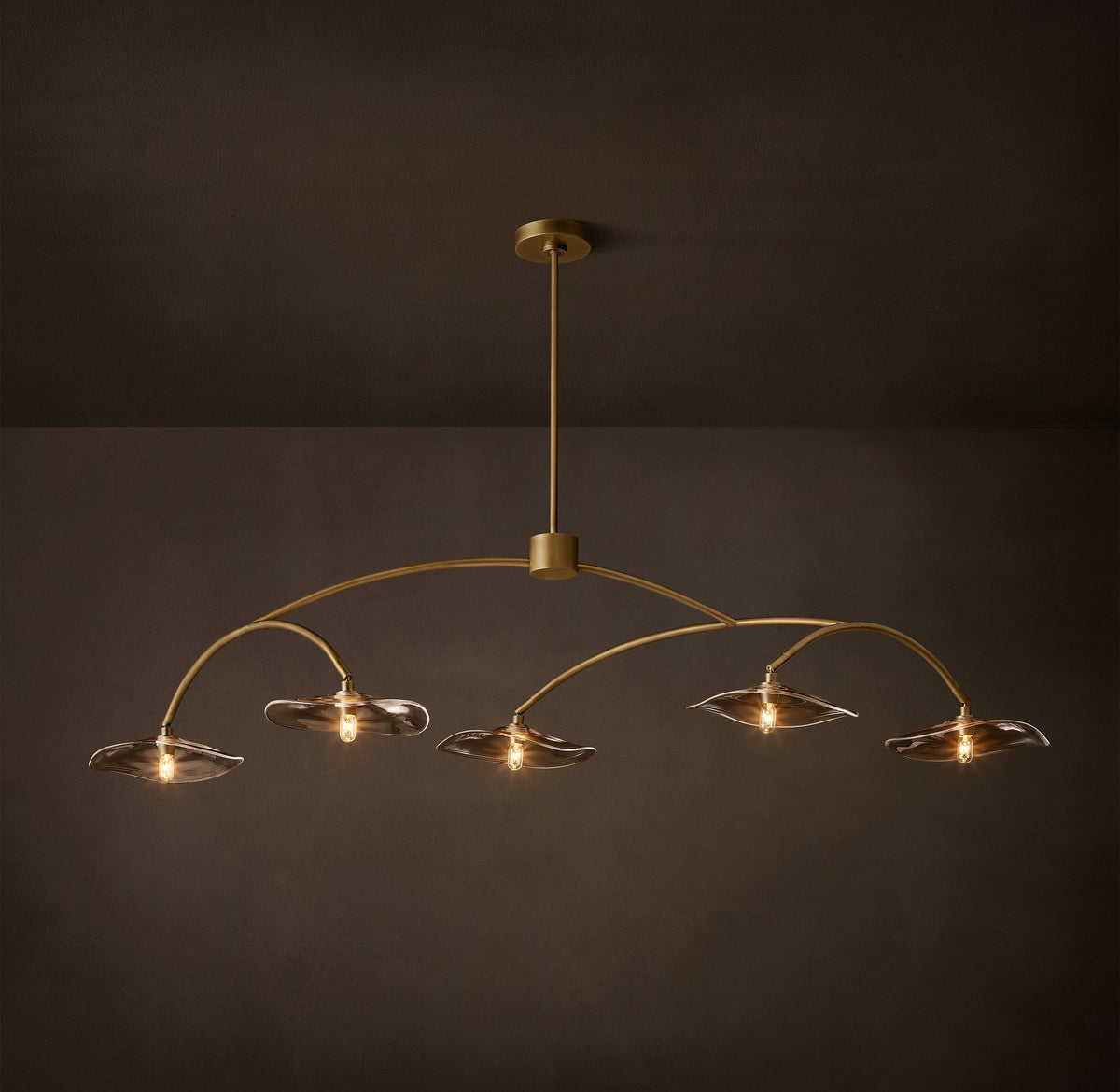 Signature Lily Smoke Glass Linear Chandelier – 60" — view 1