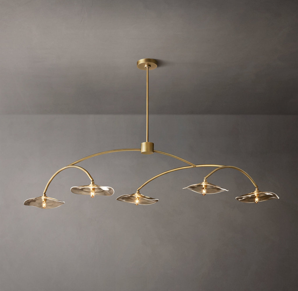 Signature Lily Smoke Glass Linear Chandelier – 60" — view 2