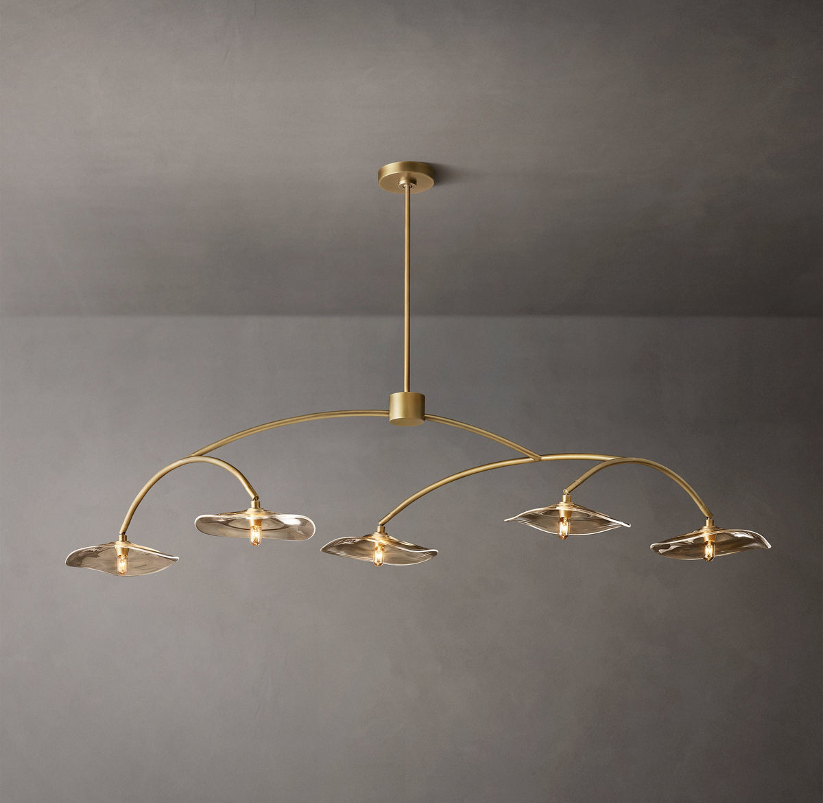 Signature Lily Smoke Glass Linear Chandelier – 60" — view 2