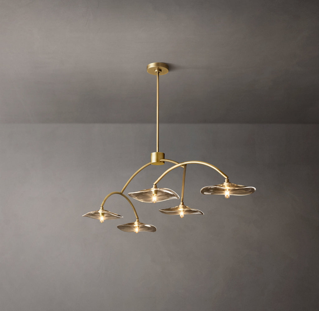 Signature Lily Smoke Glass Linear Chandelier – 60" — view 3
