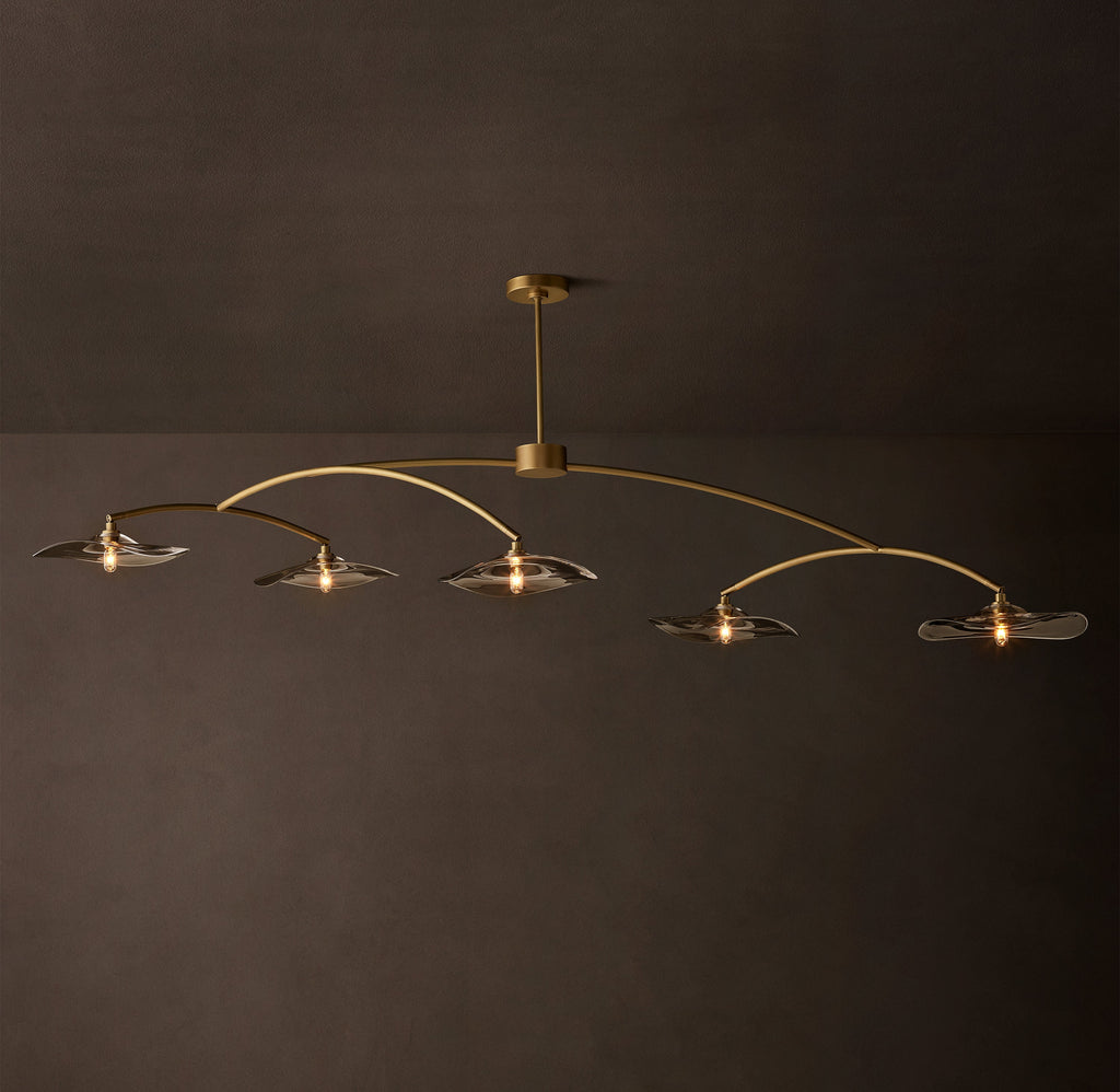 Signature Lily Smoke Glass Linear Chandelier – 80" — view 1