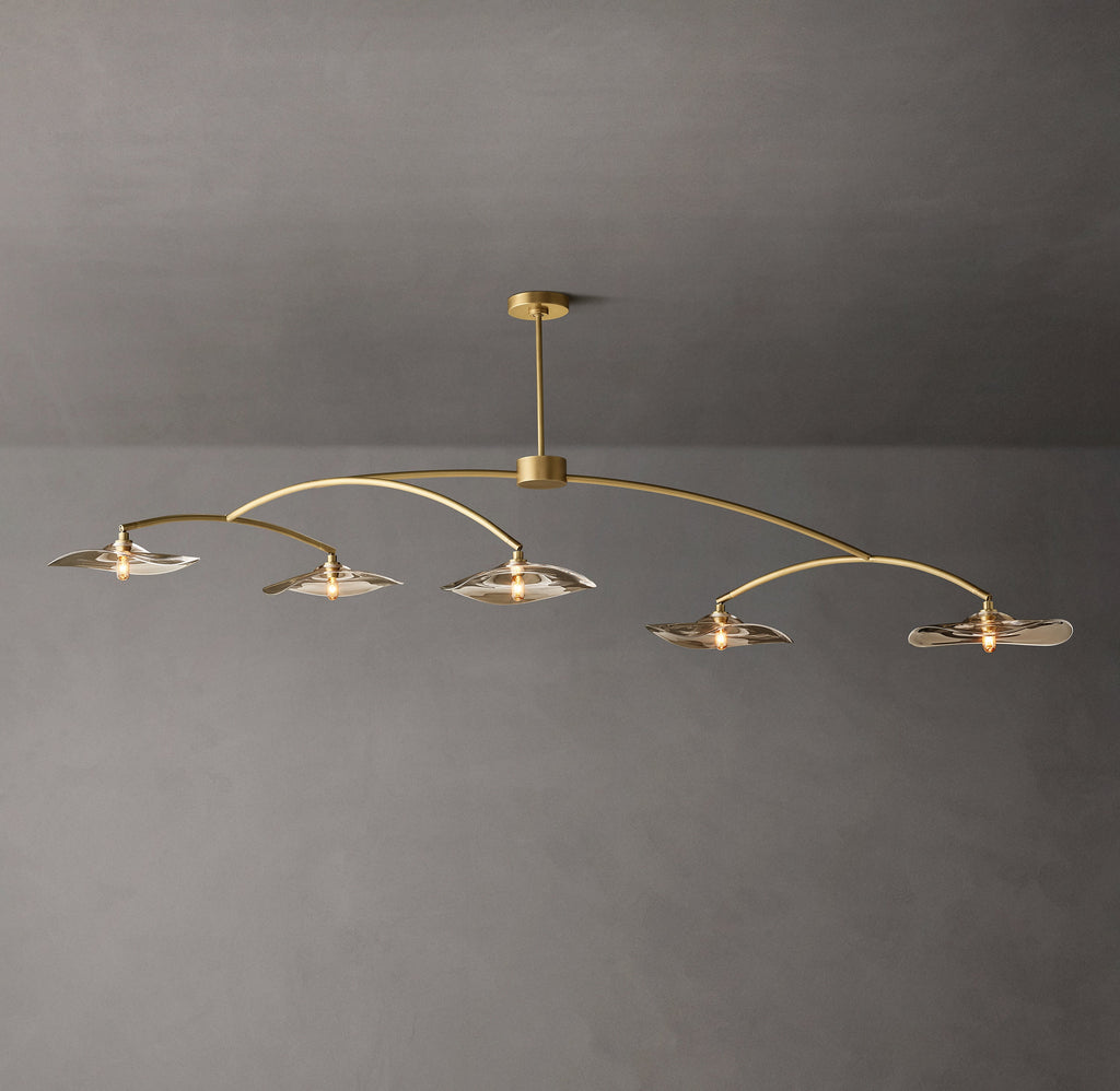 Signature Lily Smoke Glass Linear Chandelier – 80" — view 2
