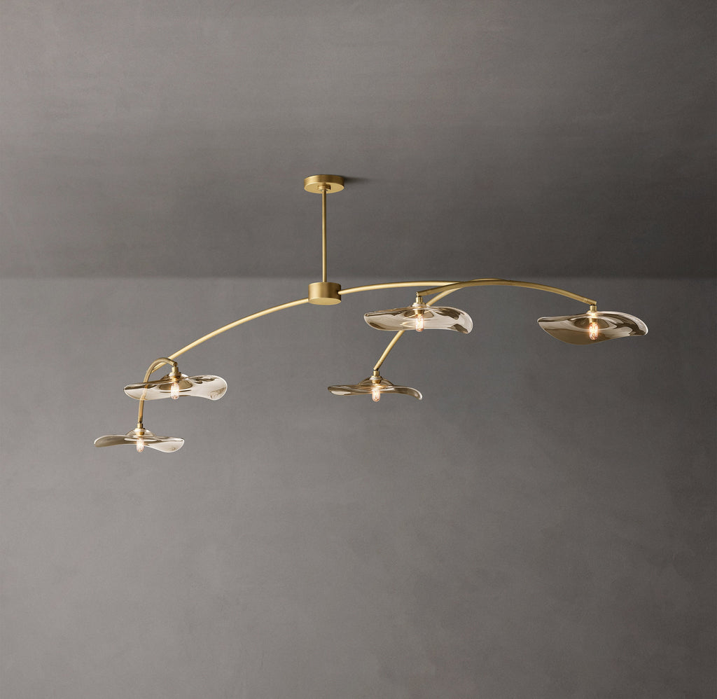Signature Lily Smoke Glass Linear Chandelier – 80" — view 3