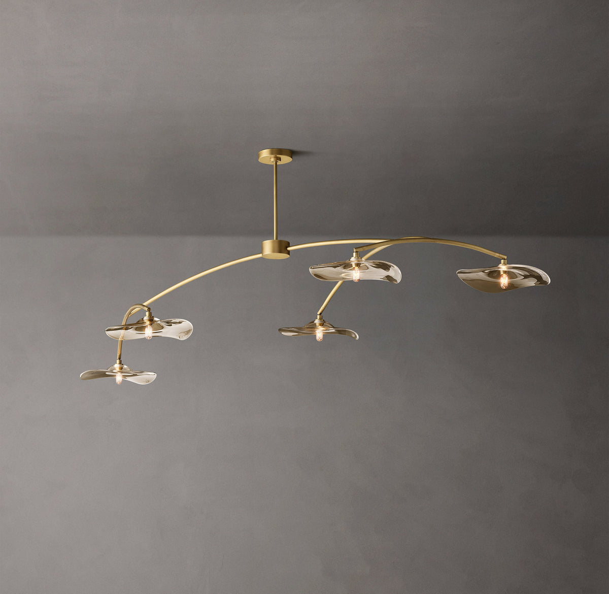 Signature Lily Smoke Glass Linear Chandelier – 80" — view 3