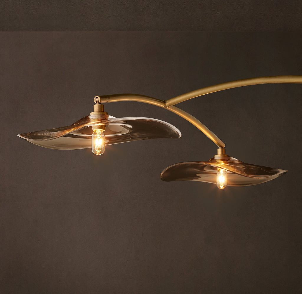Signature Lily Smoke Glass Linear Chandelier – 80" — view 4
