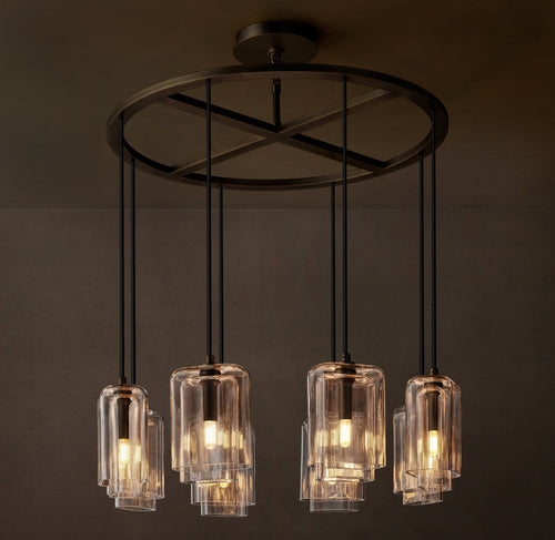 Artisan Lacour Clear Glass Round Chandelier – 36" — view 1