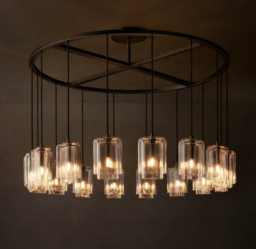 Artisan Lacour Clear Glass Round Chandelier – 60" — view 1
