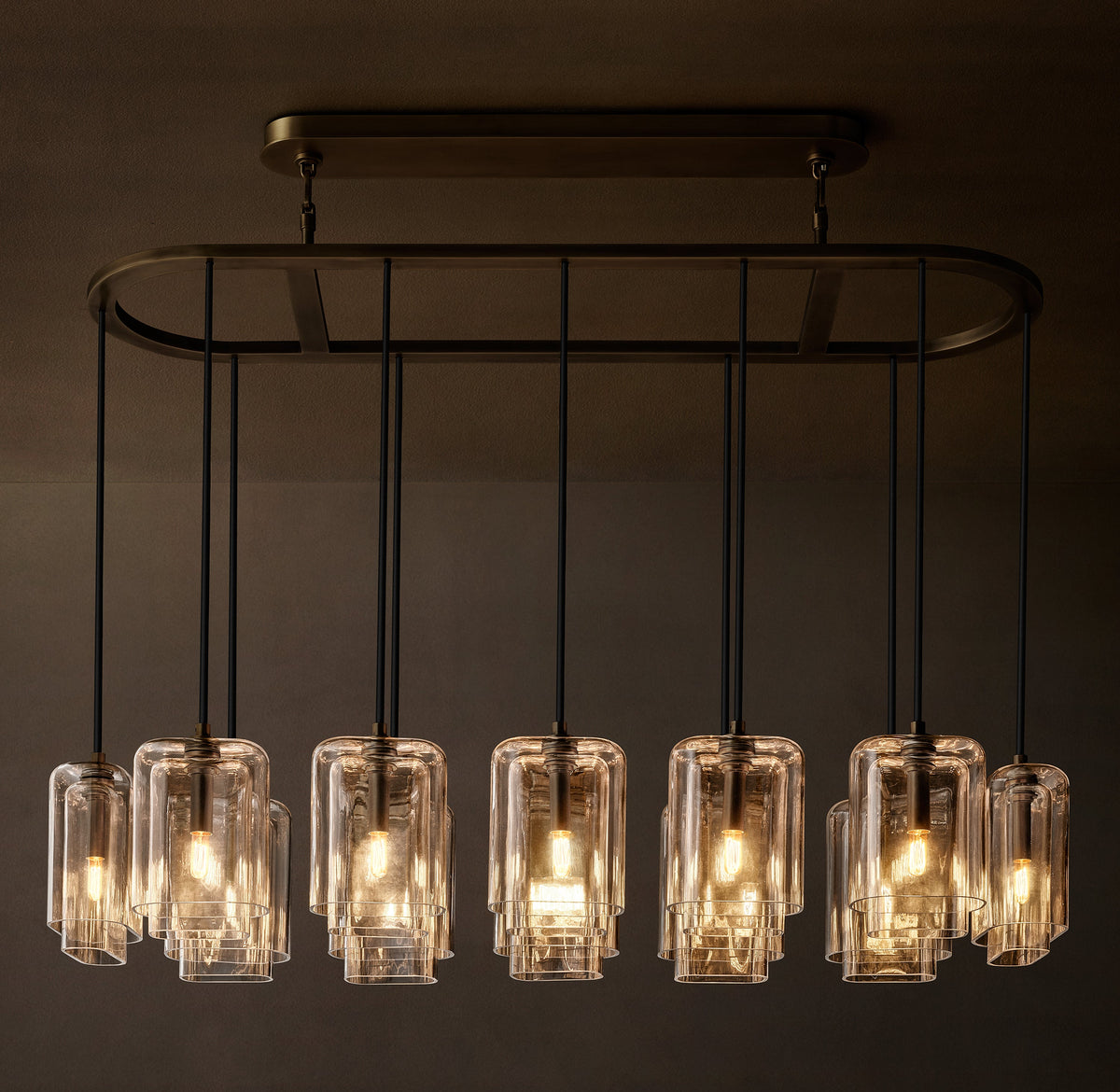 Artisan Lacour Clear Glass Linear Chandelier – 54" — view 1