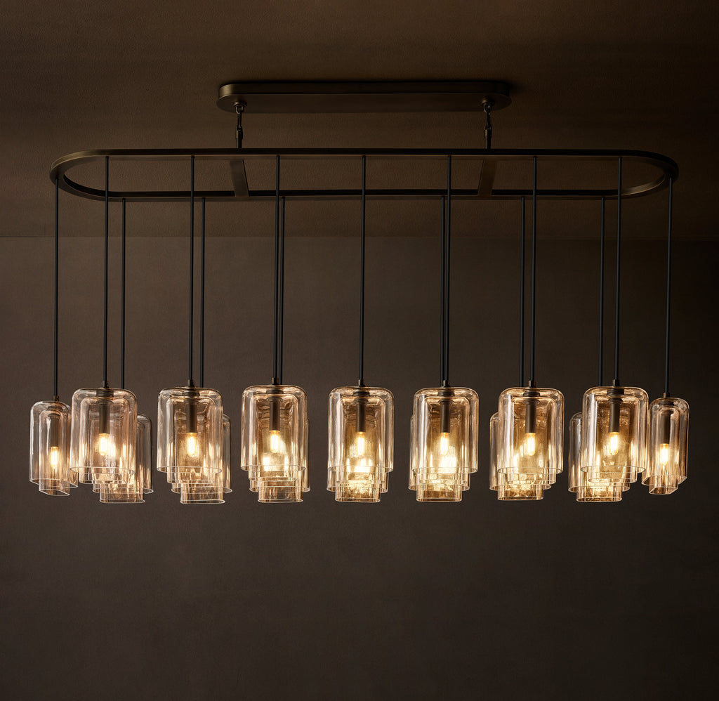 Artisan Lacour Clear Glass Linear Chandelier – 72" — view 1