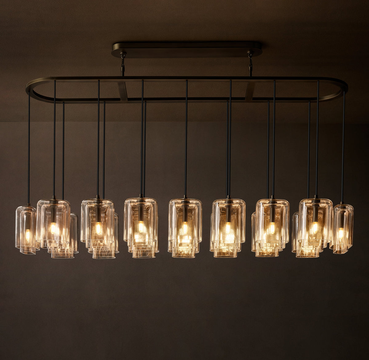Artisan Lacour Clear Glass Linear Chandelier – 72" — view 1