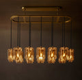 Artisan Lacour Amber Glass Rectangular Chandelier – 54" — view 1