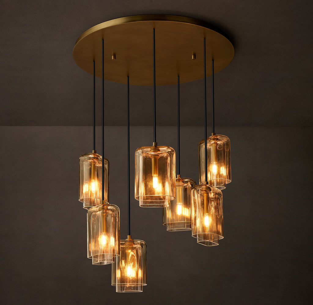 Artisan Lacour Amber Glass Cluster Chandelier – 30" — view 1