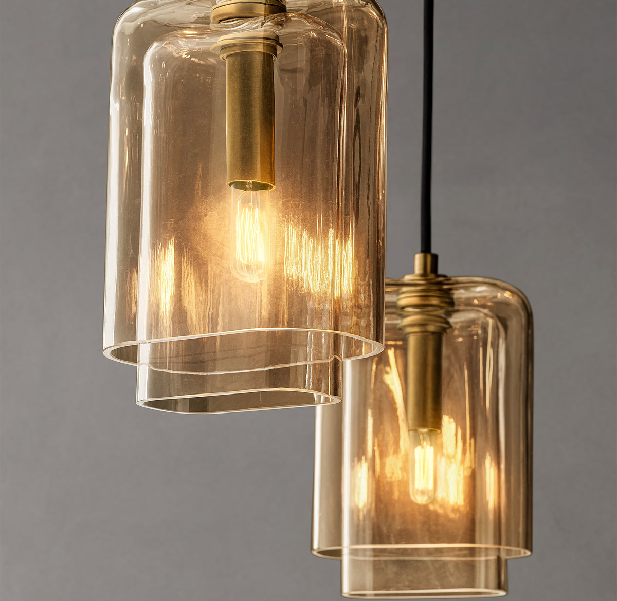 Artisan Lacour Amber Glass Cluster Chandelier – 30" — view 2
