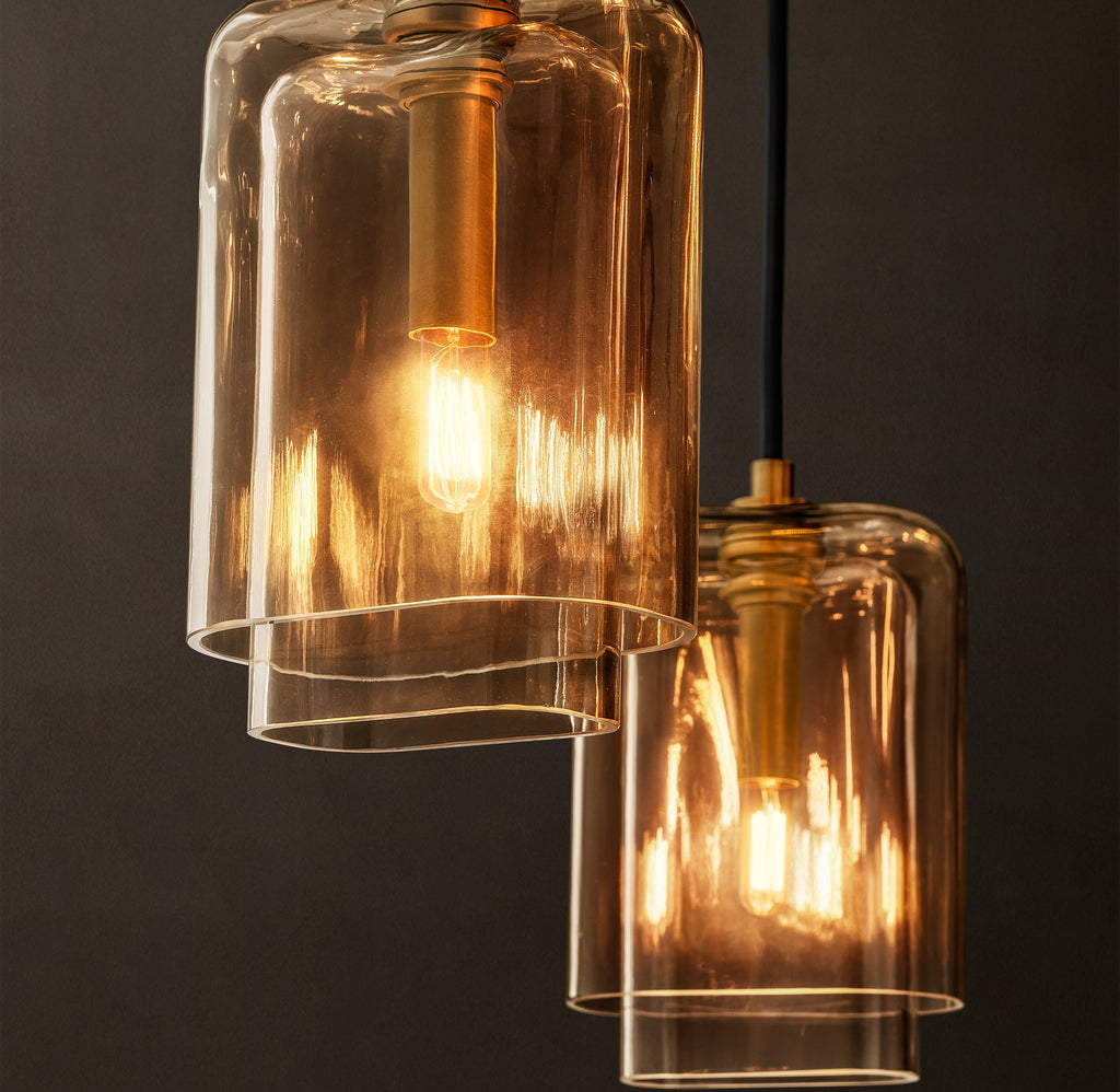 Artisan Lacour Amber Glass Cluster Chandelier – 30" — view 3