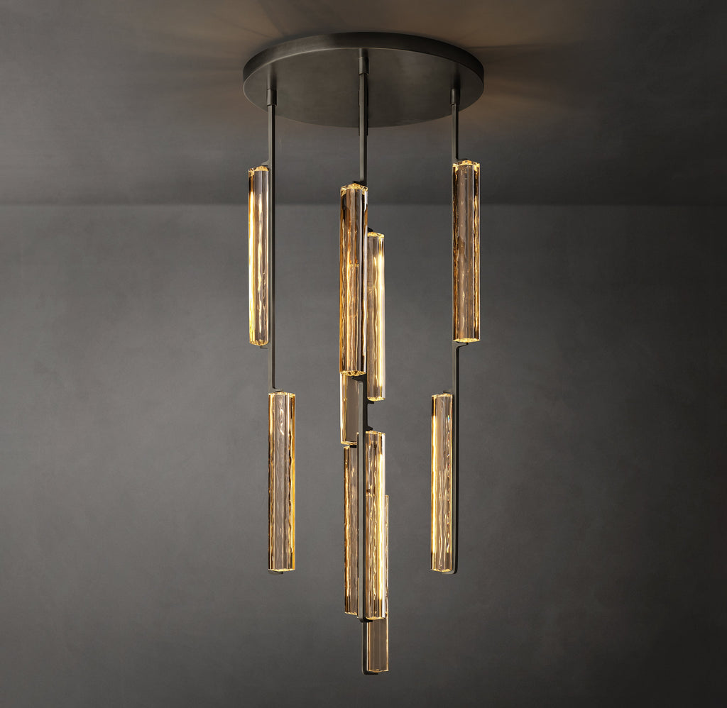 Sculptural Audubon Crystal Round Chandelier — view 1