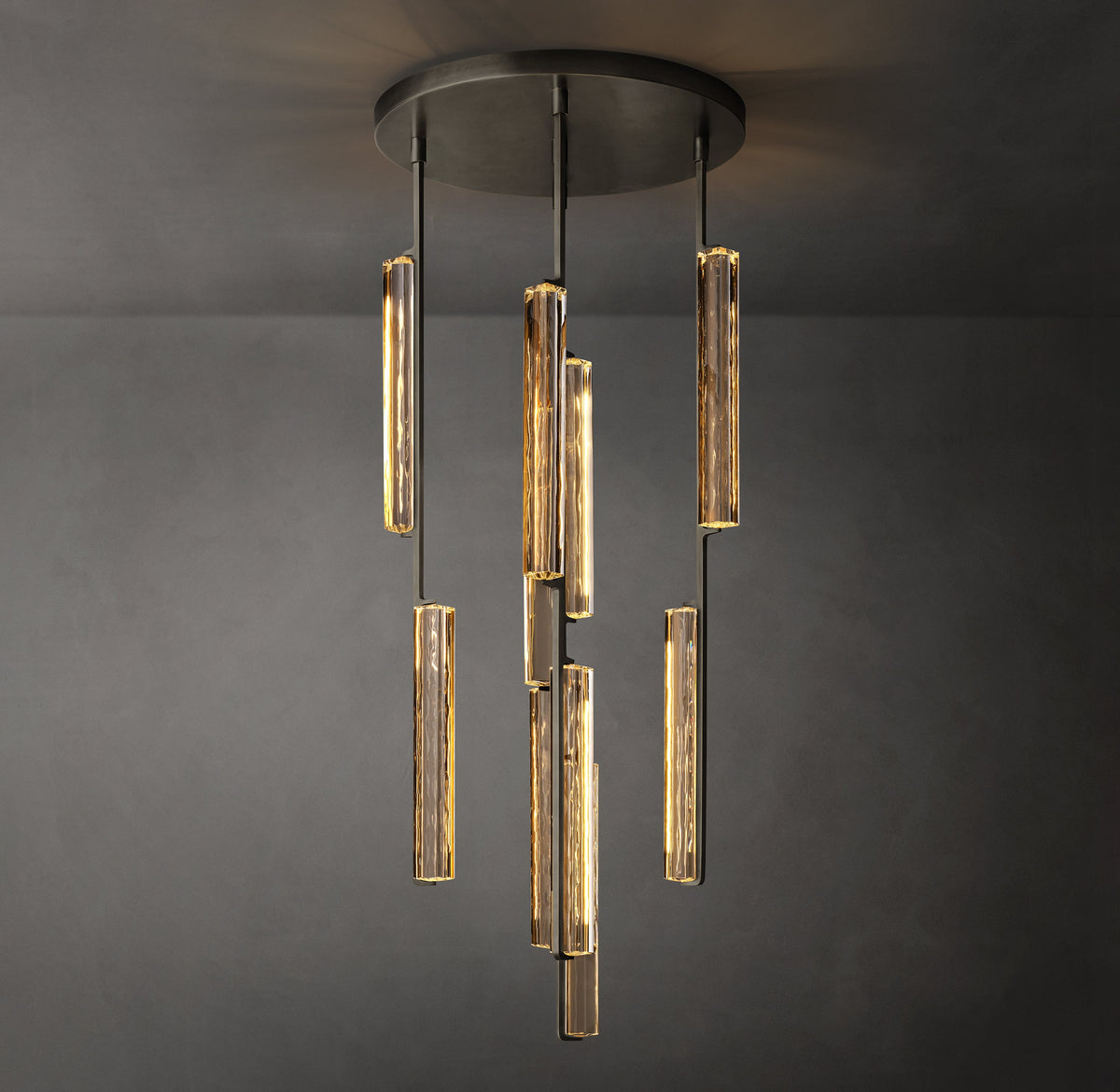 Sculptural Audubon Crystal Round Chandelier — view 1