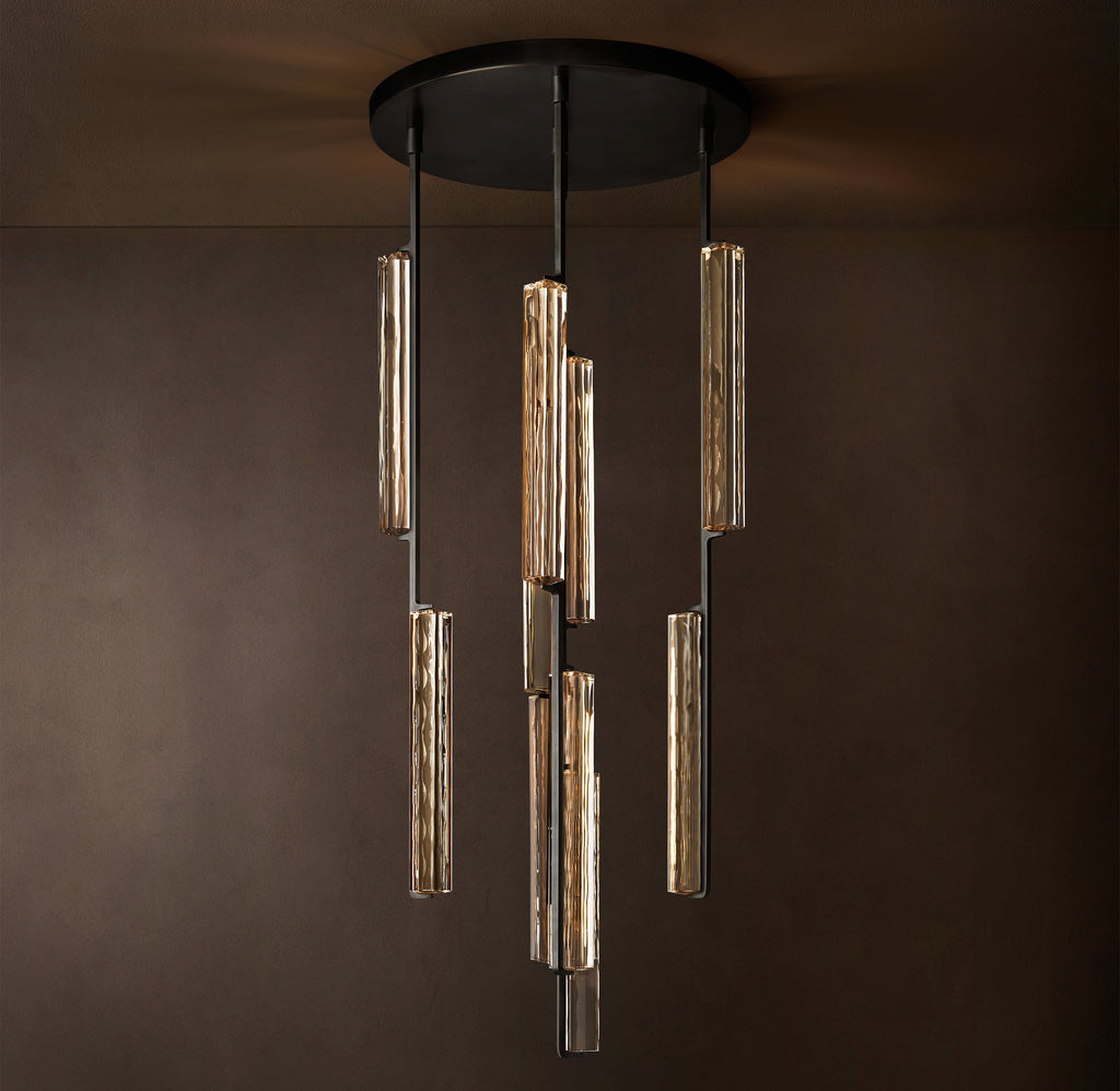 Sculptural Audubon Crystal Round Chandelier — view 2