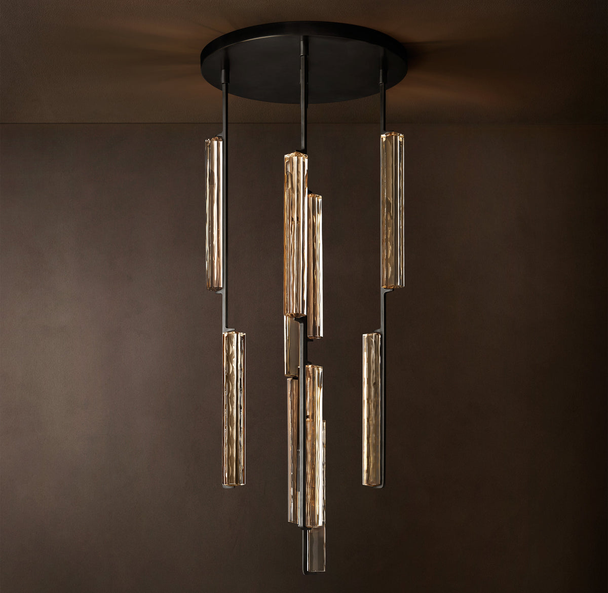 Sculptural Audubon Crystal Round Chandelier — view 2