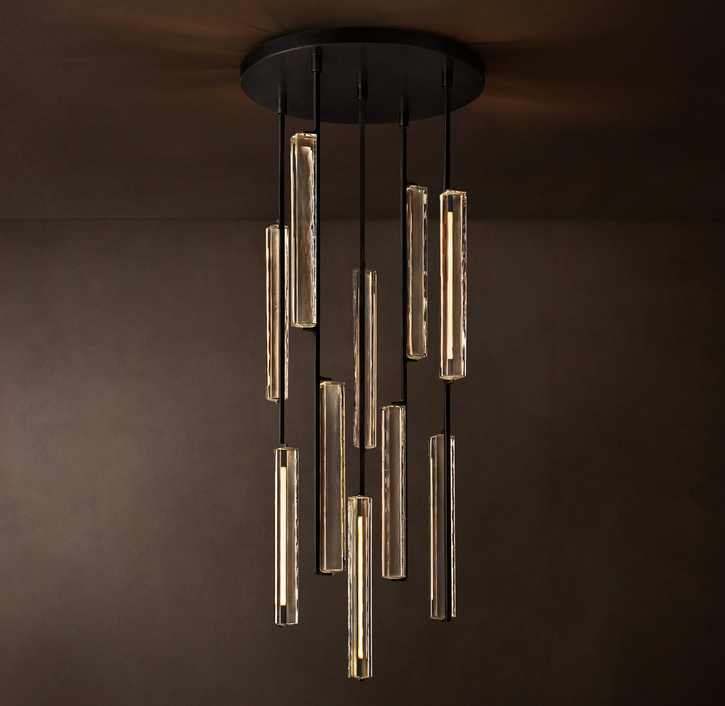 Sculptural Audubon Crystal Round Chandelier — view 3