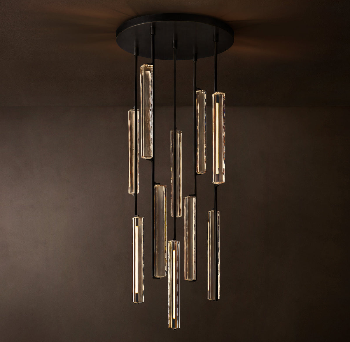 Sculptural Audubon Crystal Round Chandelier — view 3