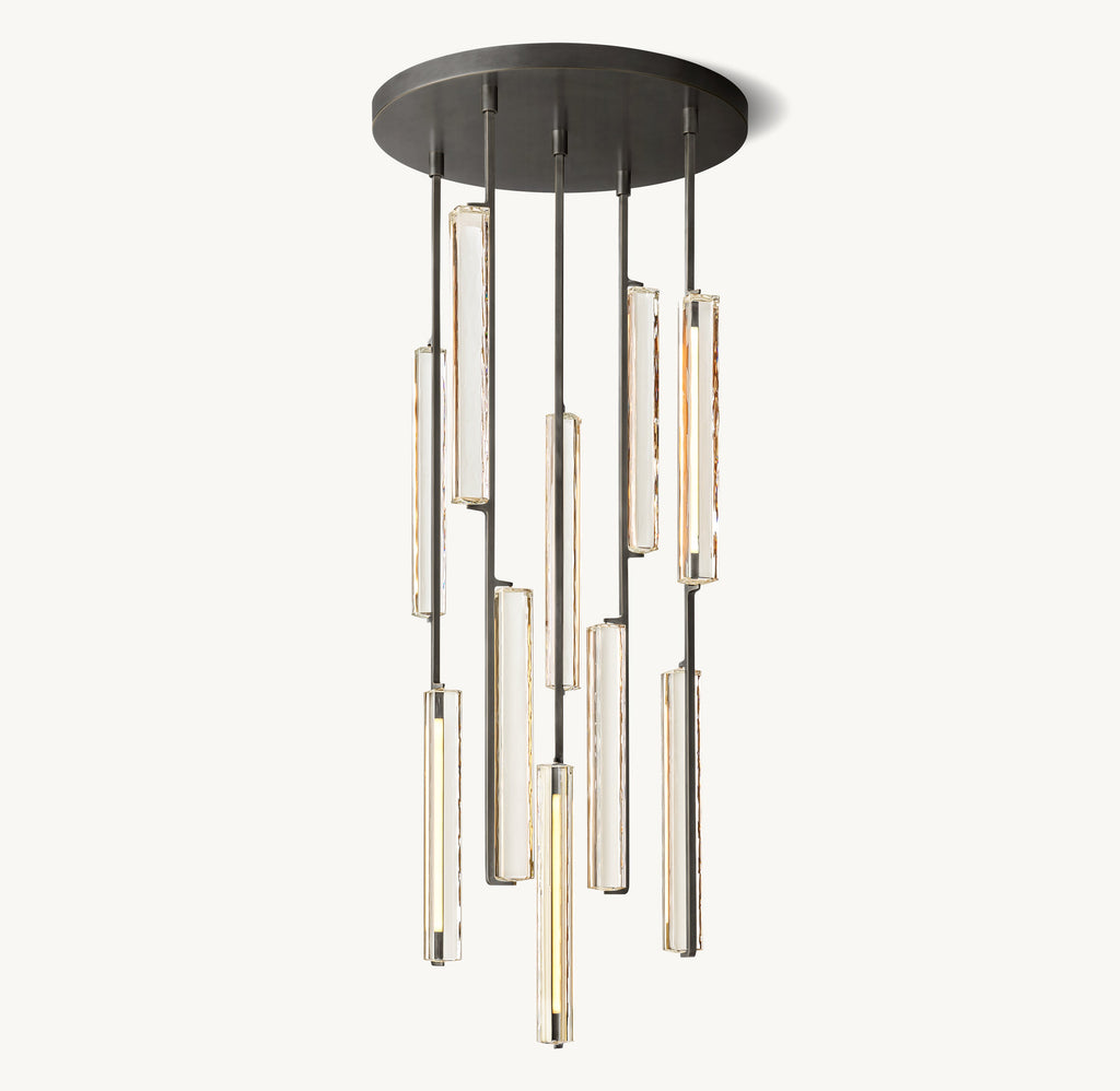 Sculptural Audubon Crystal Round Chandelier — view 5