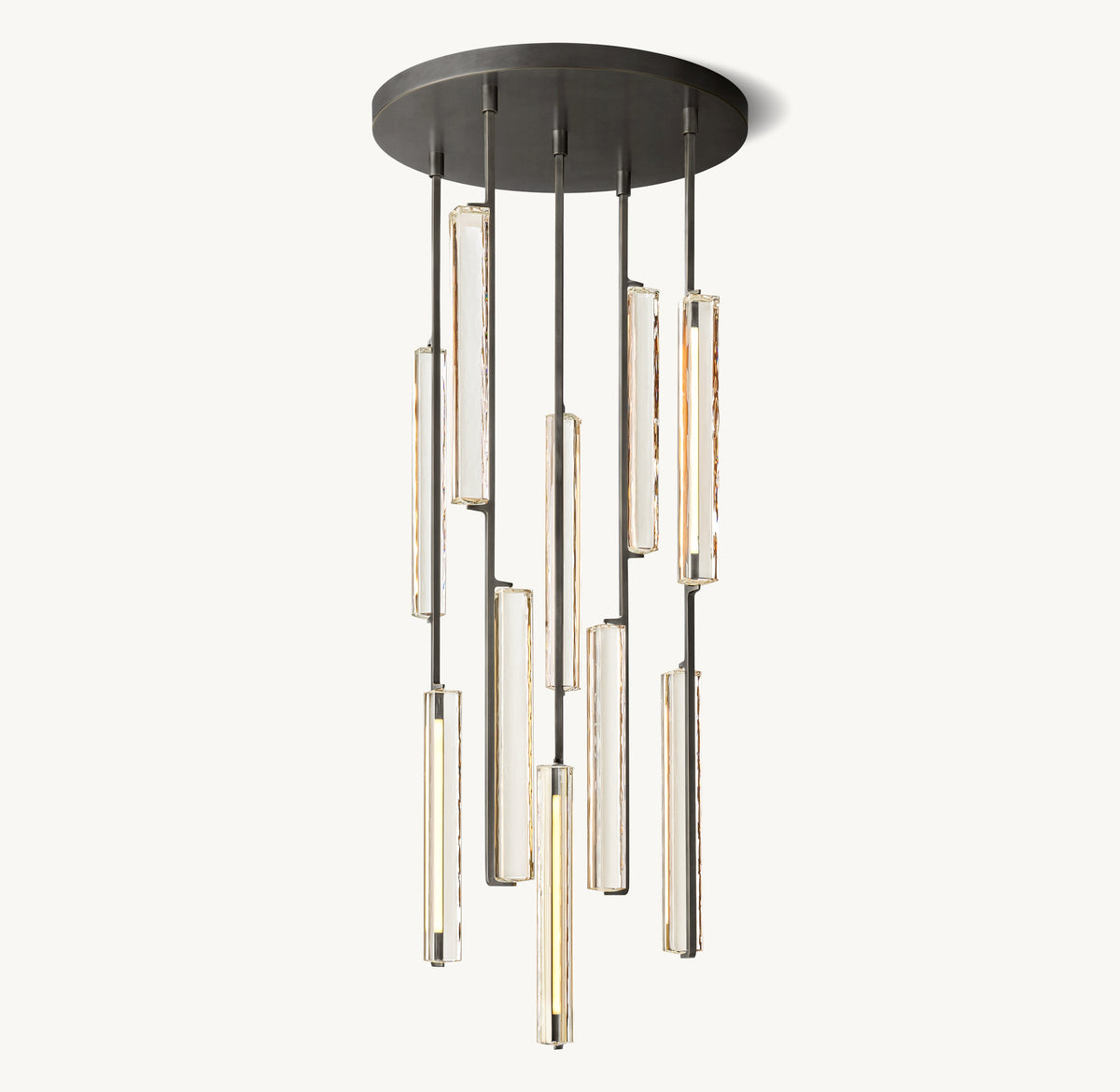 Sculptural Audubon Crystal Round Chandelier — view 5