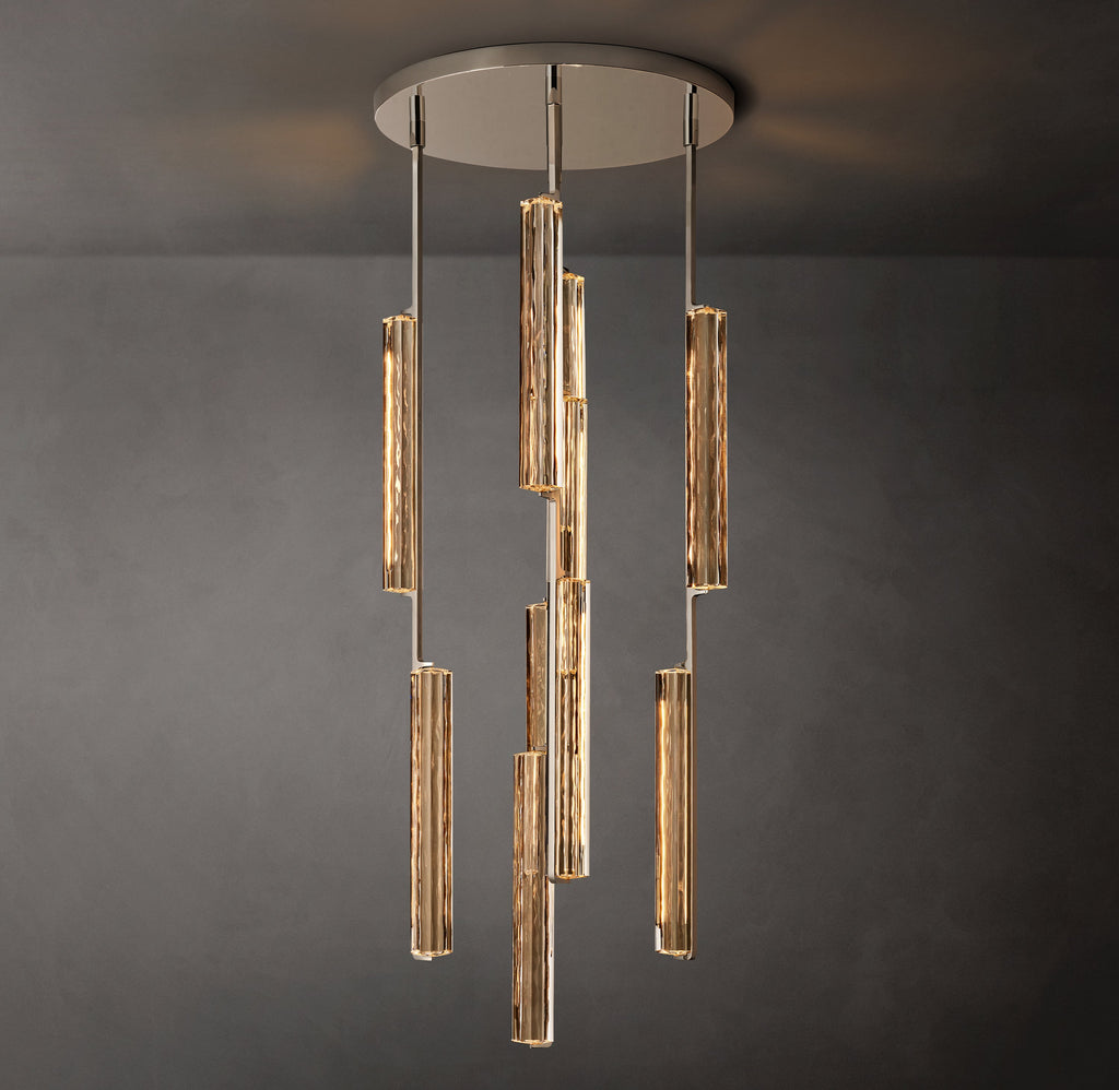 Sculptural Audubon Crystal Round Chandelier — view 1