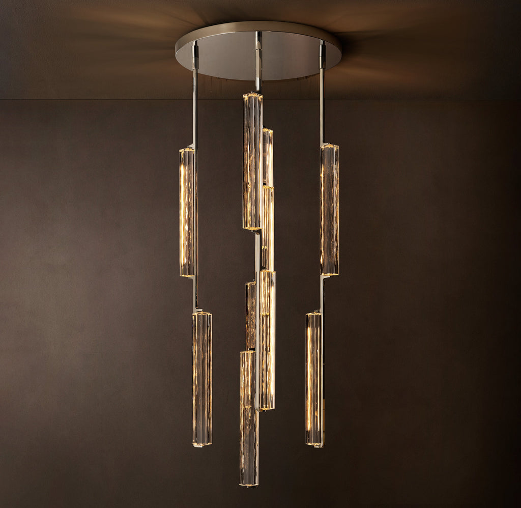 Sculptural Audubon Crystal Round Chandelier — view 2