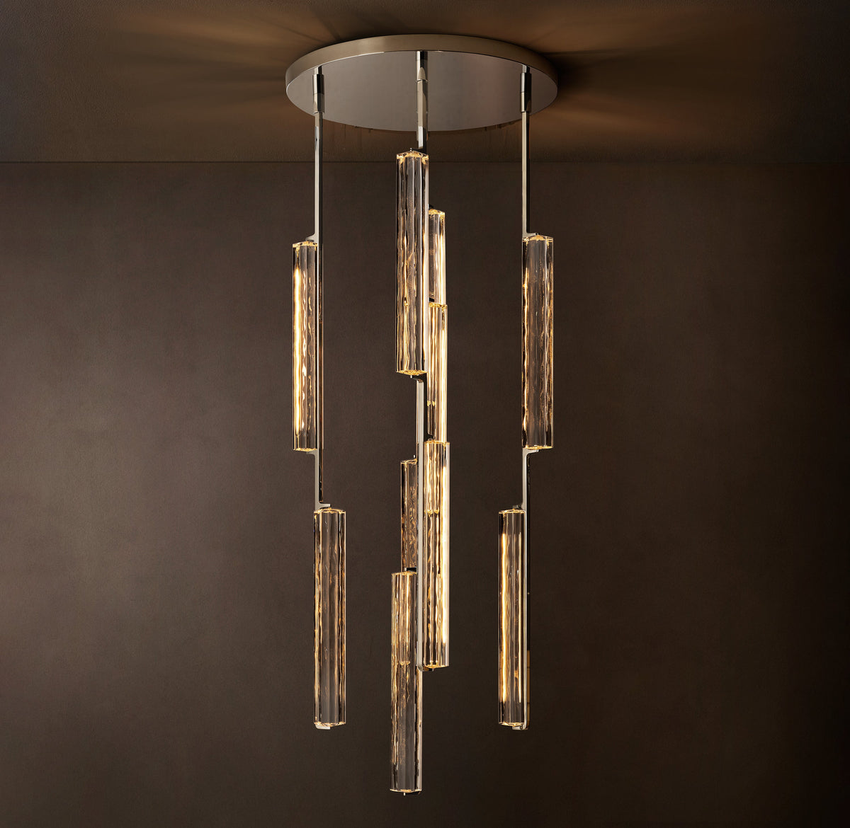Sculptural Audubon Crystal Round Chandelier — view 2