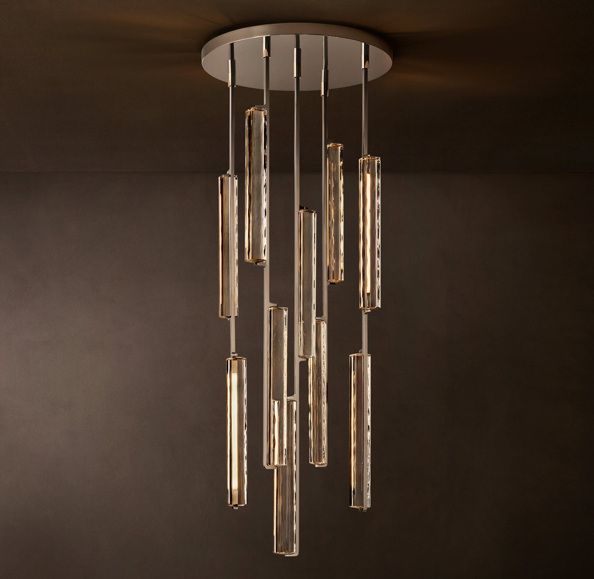 Sculptural Audubon Crystal Round Chandelier — view 3