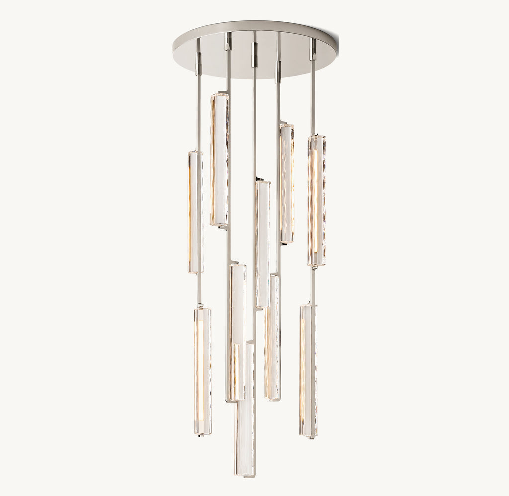 Sculptural Audubon Crystal Round Chandelier — view 5