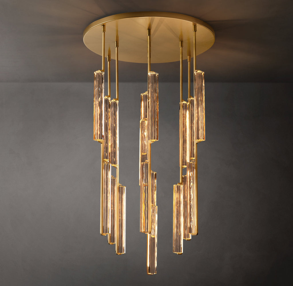 Sculptural Audubon Crystal Round Chandelier — view 1