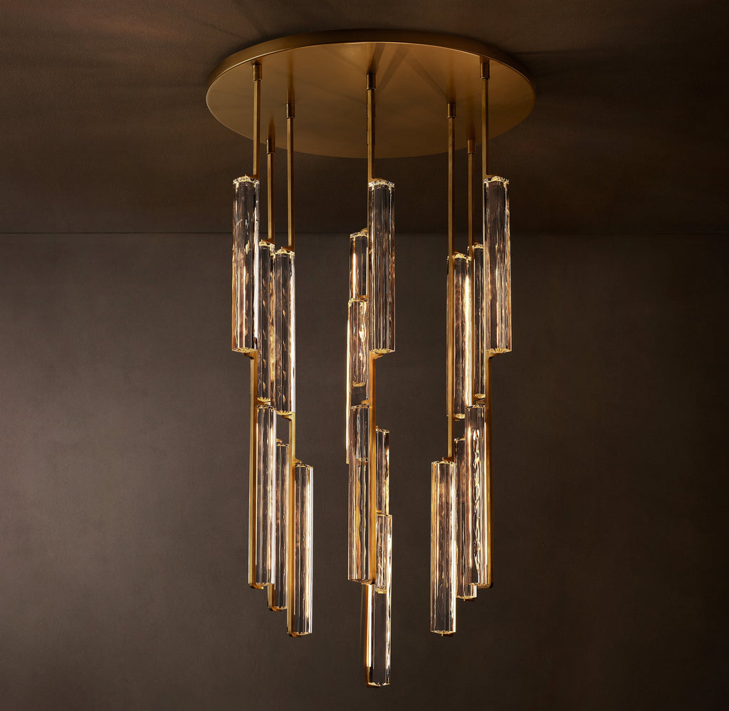 Sculptural Audubon Crystal Round Chandelier — view 2