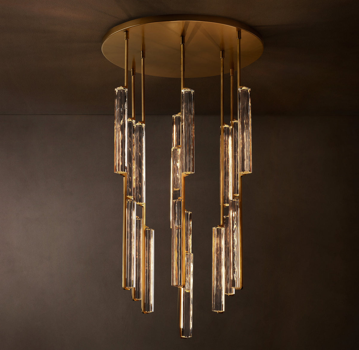 Sculptural Audubon Crystal Round Chandelier — view 2