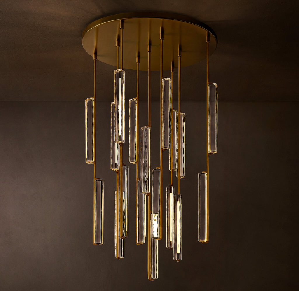 Sculptural Audubon Crystal Round Chandelier — view 3