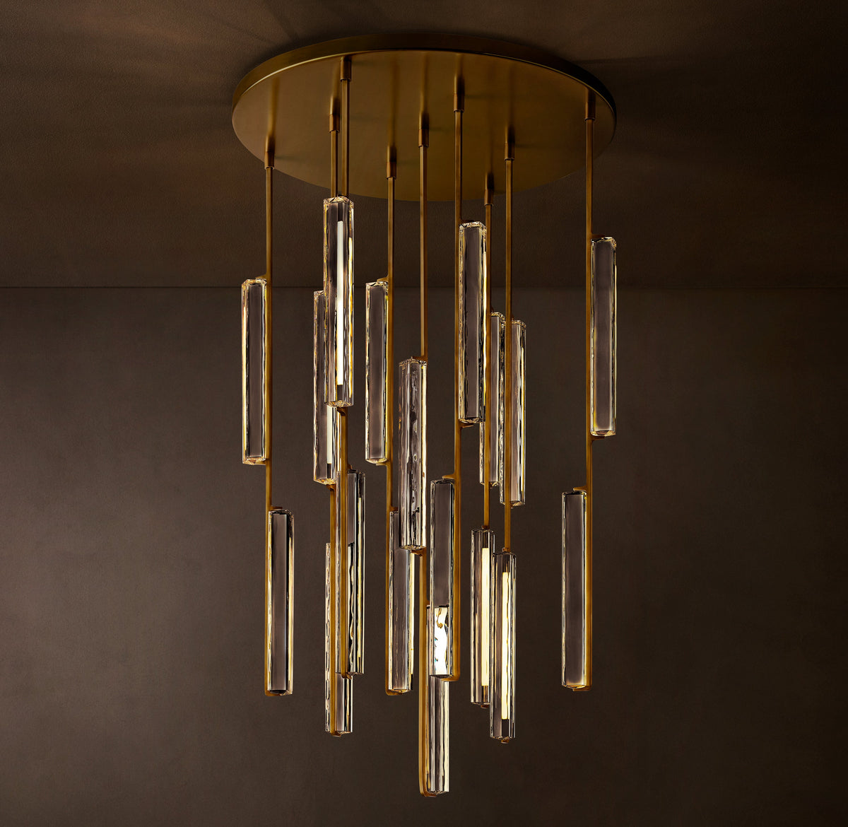 Sculptural Audubon Crystal Round Chandelier — view 3