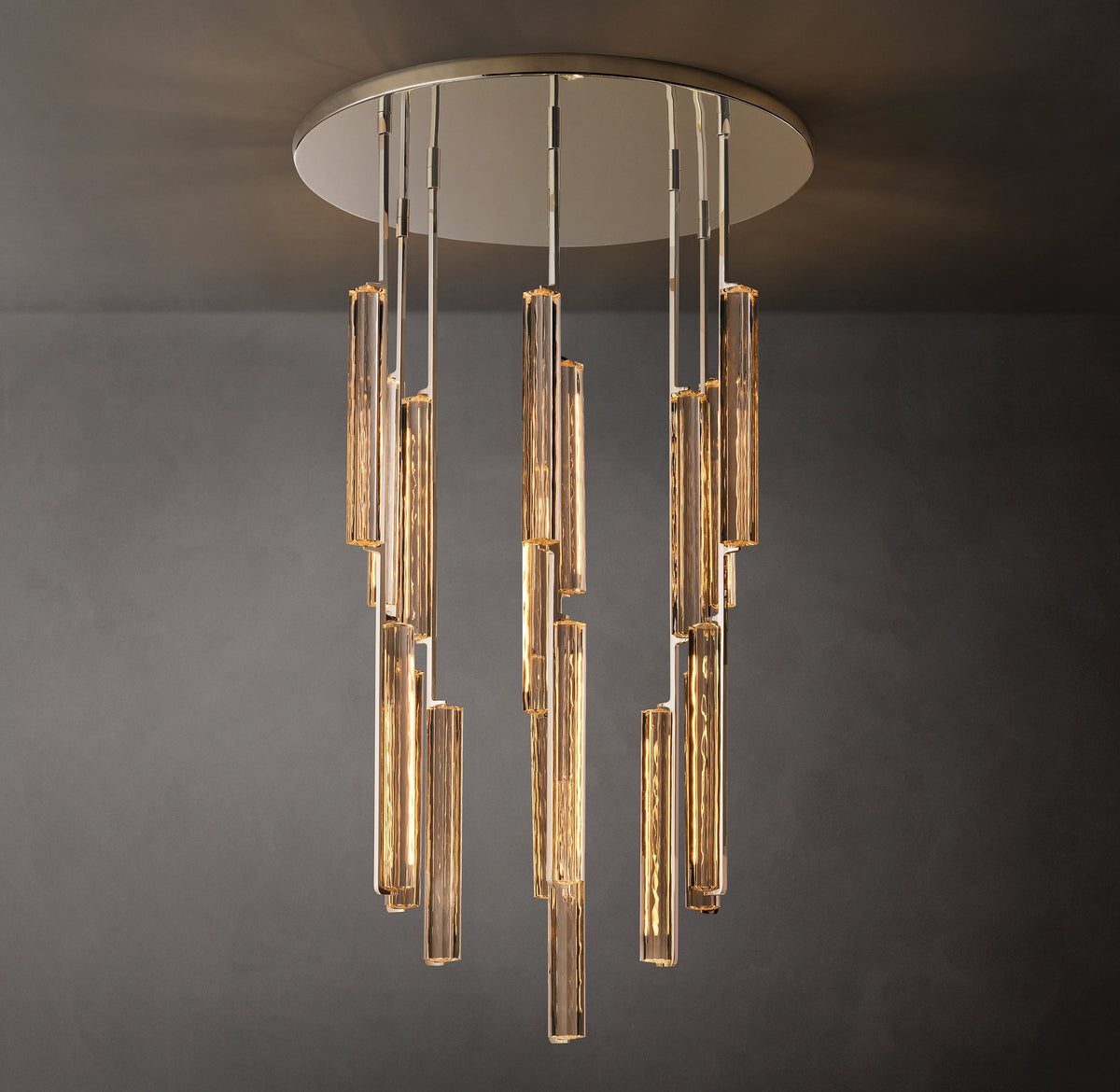 Sculptural Audubon Crystal Round Chandelier — view 1