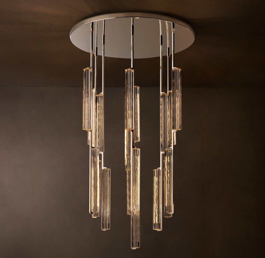Sculptural Audubon Crystal Round Chandelier — view 2