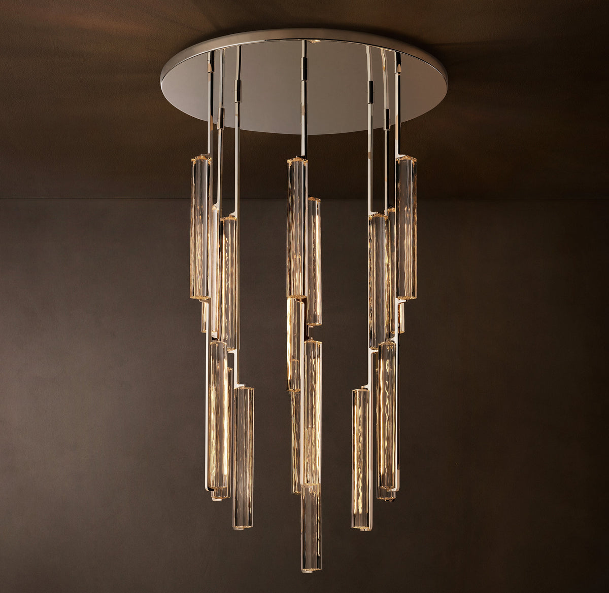 Sculptural Audubon Crystal Round Chandelier — view 2